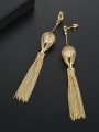 thumb Copper With Gold Plated Trendy Chain Tassels  Earrings 3