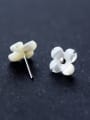 thumb Temperament Flower Shaped Shell S925 Silver Stud Earrings 2