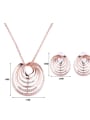 thumb Alloy Rose Gold Plated Fashion Rhinestones Hollow Two Pieces Jewelry Set 2