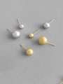 thumb 925 Sterling Silver With Gold Plated Simplistic Round Stud Earrings 3