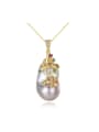 thumb Sterling silver shaped baroque natural pearl necklace 0