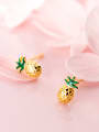 thumb 925 Sterling Silver With Gold Plated Cute Pineapple Stud Earrings 1