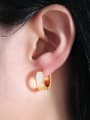 thumb Creative Gold Plated Colorful Shell Titanium Clip Earrings 1