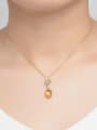 thumb Exquisite Women Pendant with Egg-shape Yellow Crystal 1