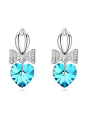 thumb Fashion Little Bowknot Heart austrian Crystal Alloy Stud Earrings 3