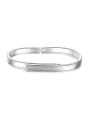 thumb Women Exquisite Platinum Plated Smooth Bangle 0