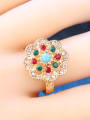 thumb Exquisite Retro Colorful Resin stones Gold Plated Alloy Ring 1
