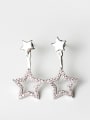 thumb Fashion Shiny Zirconias-studded Stars 925 Silver Stud Earrings 0