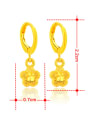 thumb Women Exquisite Flower Shaped Gold Plated Drop Earrings 2