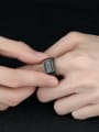 thumb Stainless Steel With Gun Plated Punk Square Men Rings 1