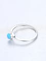 thumb 925 Sterling Silver With Opal Simplistic Round Band Rings 3