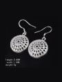 thumb Round Shaped Micro Pave Zircons Hollow Drop Earrings 1