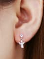 thumb 925 Sterling Silver With Cubic Zirconia Trendy Insect Drop Earrings 2