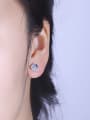 thumb Black Geometric Shaped Stud Earrings 1