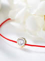 thumb Simple Cubic Zircon Red Rope Copper Bracelet 2