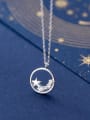 thumb 925 Sterling Silver With  Cubic Zirconia Simplistic Star Necklaces 2