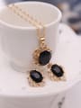 thumb Alloy Imitation-gold Plated Fashion Oval Stone Two Pieces Jewelry Set 1
