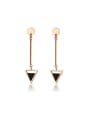 thumb Elegant Rose Gold Plated Triangle Shaped Glue Drop Earrings 0