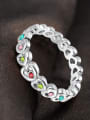 thumb All-match Colorful Austria Crystal Heart Shaped Ring 1