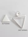 thumb Fashion Personalized Double Triangle Silver Stud Earrings 3