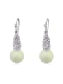 thumb Personalized Imitation Pearls Tiny Crystals Alloy Earrings 0