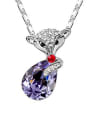 thumb Personalized Water Drop austrian Crystal Fox Pendant Alloy Necklace 2