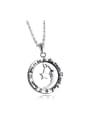 thumb Fashion Moon Round Titanium Necklace 0