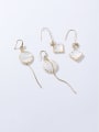 thumb Alloy With Rose Gold Plated Simplistic Geometric Tassel Hook Earrings 1