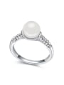 thumb Simple Imitation Pearl Tiny Crystals Alloy Ring 0