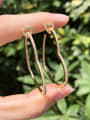 thumb Copper With  Cubic Zirconia Trendy Heart Hoop Earrings 3