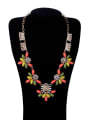 thumb Alloy Color Flowers Sweater Necklace 1