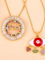 thumb Copper With  Cubic Zirconia Fashion Evil Eye/Sunflower Necklaces 3