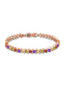 thumb High-quality Colorful Rose Gold Plated Zircon Bracelet 0