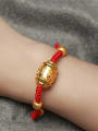 thumb Copper Alloy 24K Gold Plated Beads Woven Red String Bracelet 1