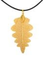 thumb Exquisite Geometric Shaped Natural Leaf Necklace 0