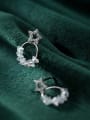 thumb 925 Sterling Silver With  Cubic Zirconia  Fashion Round Drop Earrings 3