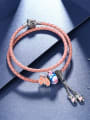 thumb Pink Gloves Shaped Artificial Leather Bracelet 2