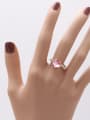 thumb Noble Pink Crystal Flower Shaped Copper Ring 1