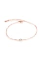 thumb Simple Rose Gold Plated Rhinestones Titanium Anklet 0