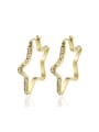 thumb Exquisite Gold Plated Star Shaped Rhinestone Drop Earrings 0