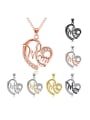 thumb Copper With Cubic Zirconia Simplistic Color separation heart shape Necklace 0