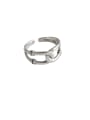 thumb 925 Sterling Silver With Platinum Plated Simplistic Irregular Free Size Rings 0