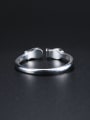 thumb Simple Double Tiny Fish 925 Sterling Silver Opening Ring 2