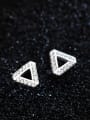 thumb S925 Tremella nail female wind sweet, diamond triangle ear studs, art geometric shape female E9345 4