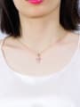 thumb Copper With 18k Rose Gold Plated Trendy Cross Necklaces 1