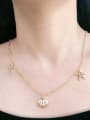 thumb Copper With Cubic Zirconia Trendy Shell/hippocampus/Star Beaded Necklaces 1