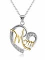 thumb Copper With Cubic Zirconia Simplistic Color separation heart shape Necklace 4