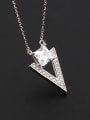 thumb Simple Square Zircon V-shaped Necklace 2