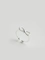 thumb S925 Silver Fashionable Generous Bowknot Opening Midi Ring 0