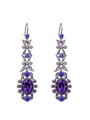 thumb Artificial Crystals Sparking Flower Shaped Drop Earrings 0
